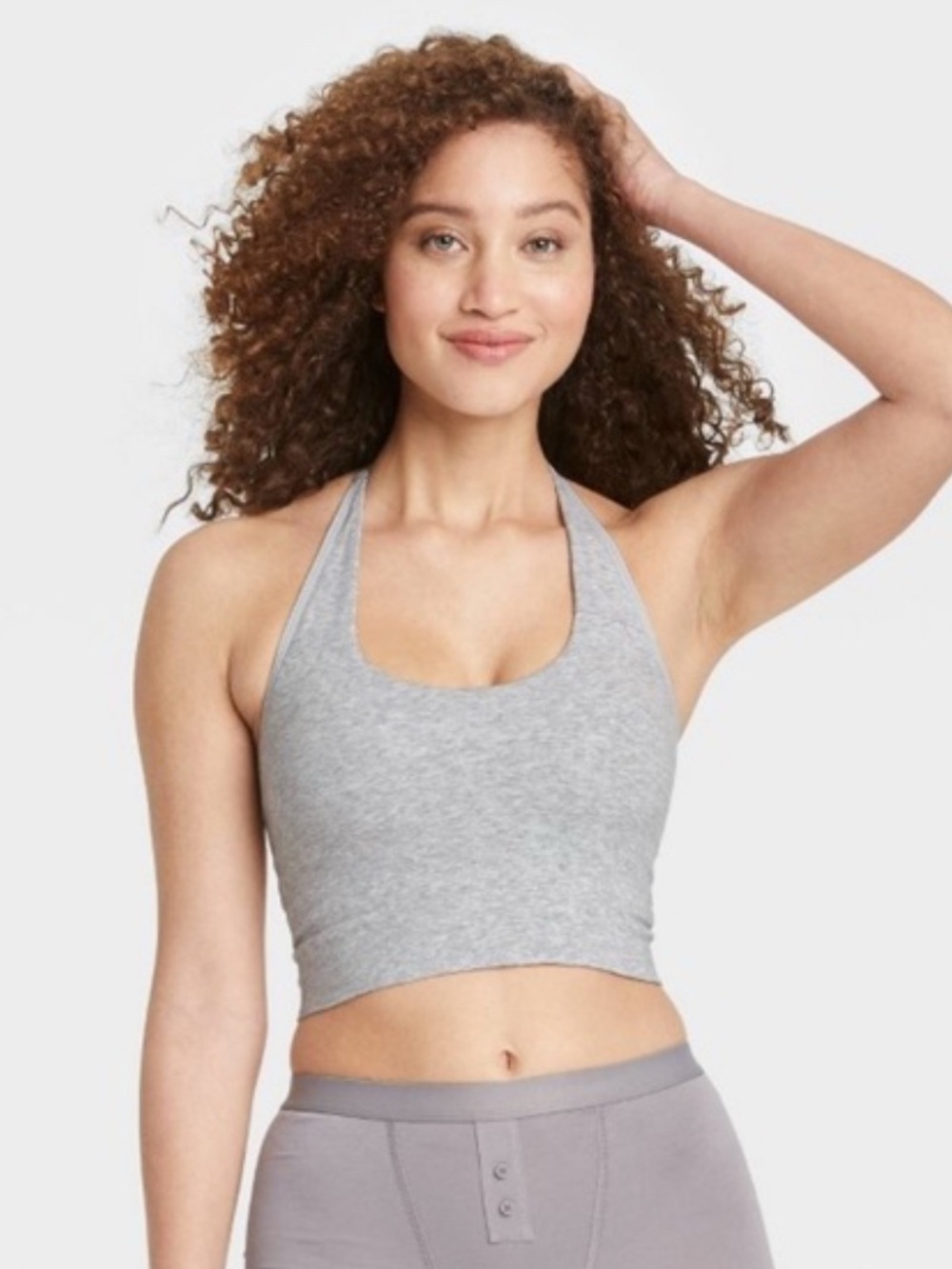 Gray Halter Bralette Top